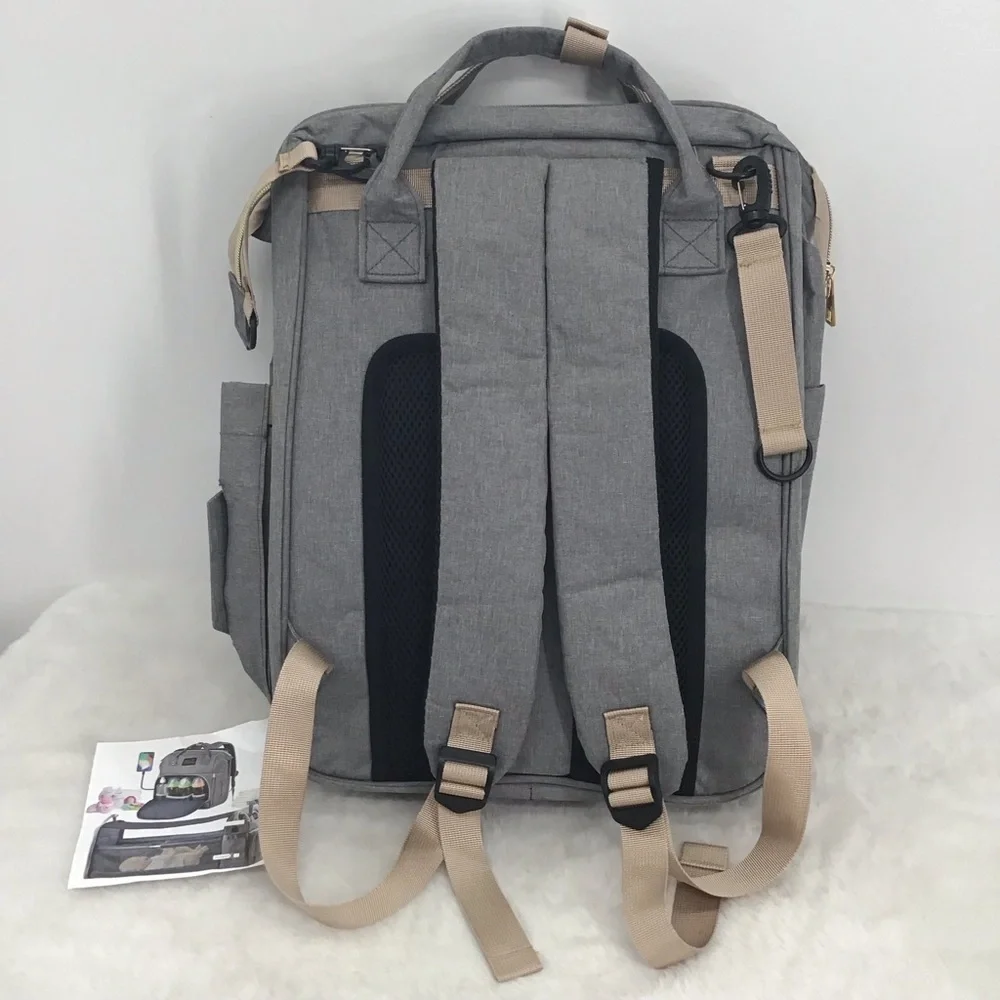 HKZ Home Keep Zeal Nylon Baby Diaper Bag/Backpack Foldable Crib Storage Travel